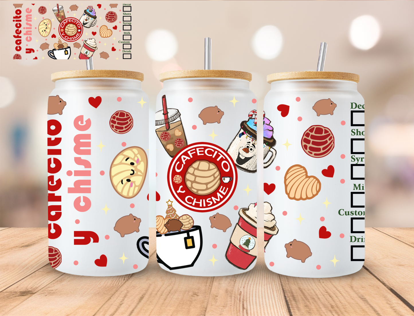 Christmas Chisme - 16 oz / 20 oz Libby UV DTF Wrap