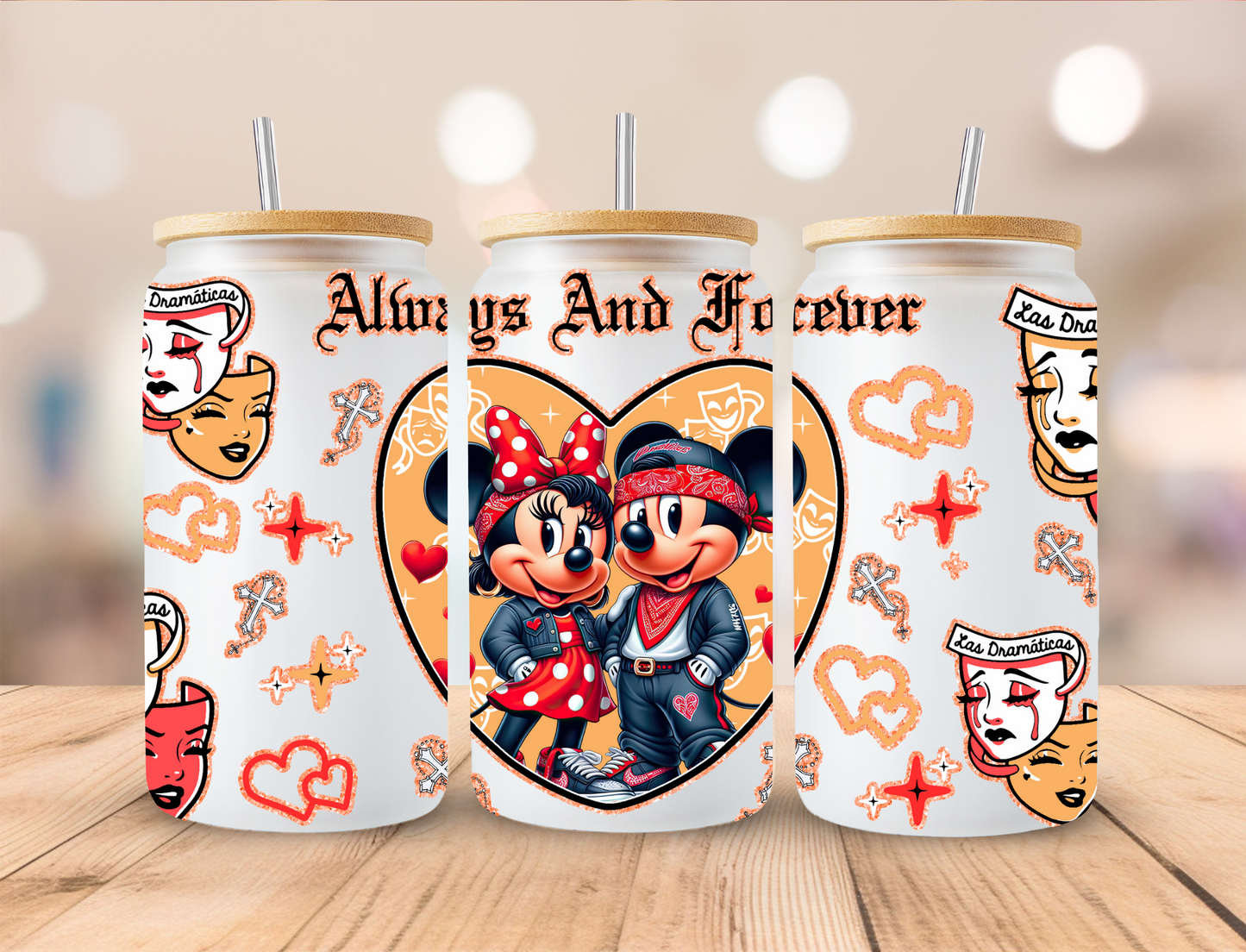 Chicano Always And Forever Mouse - 16 oz / 20 oz Libby UV DTF Wrap