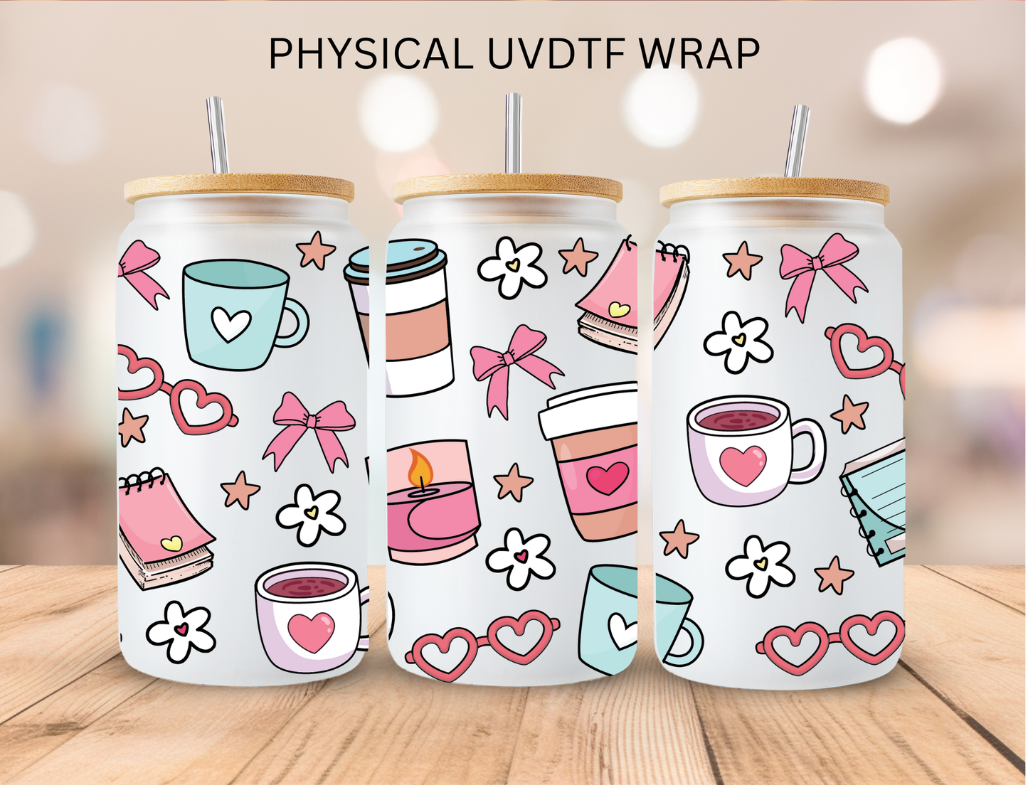 Pink Study Aesthetic - 16 oz / 20 oz Libby UV DTF