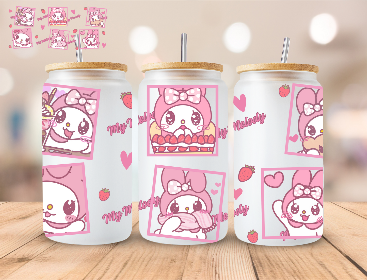 Kitty - 16 oz / 20 oz Libby UV DTF Wrap