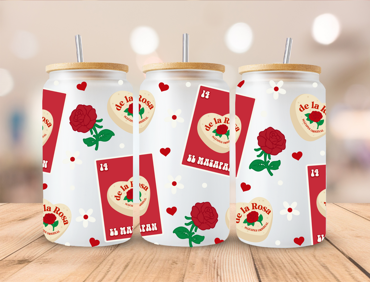 Valentines Red Cards - 16 oz Libby UV DTF Wrap