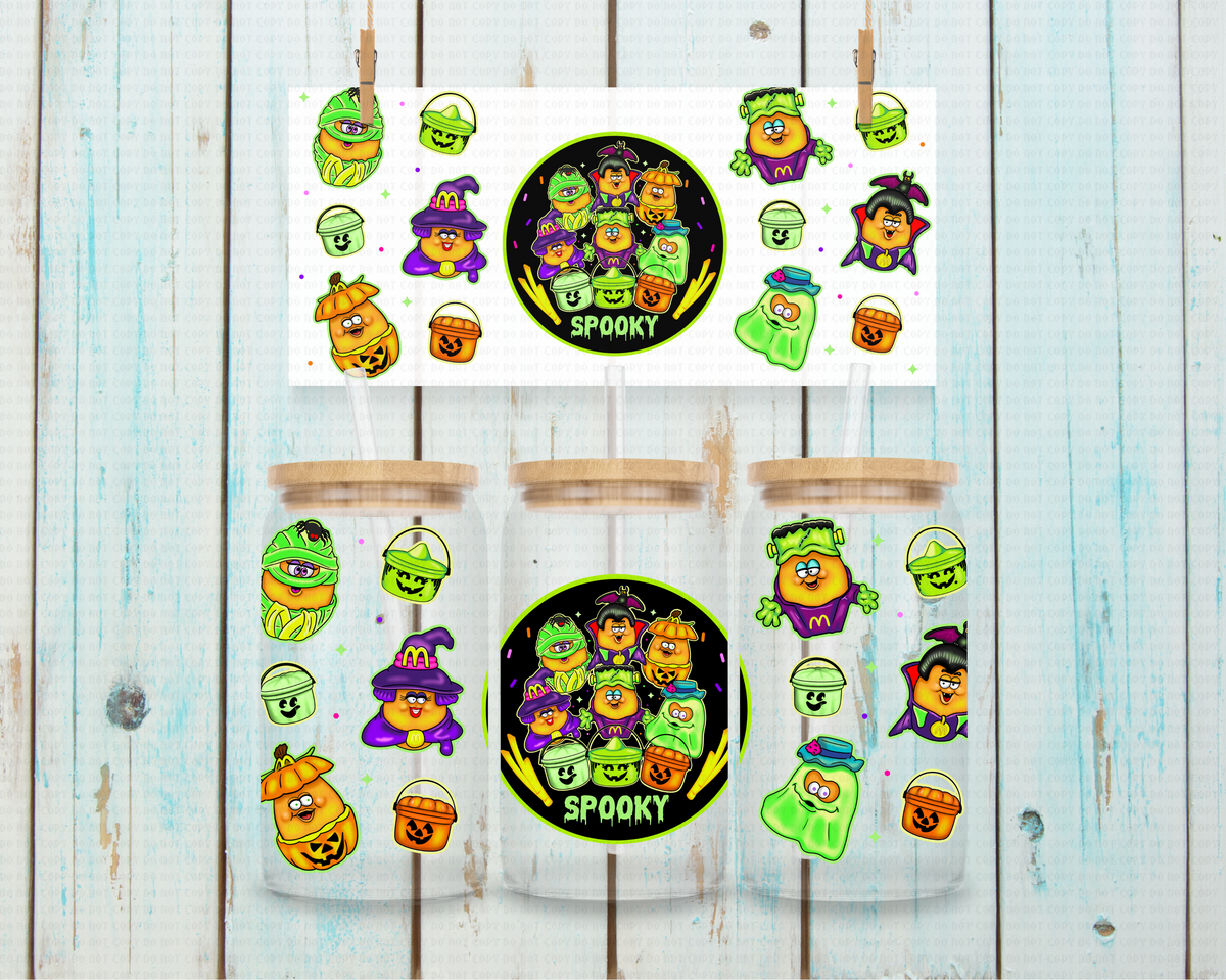 90's Halloween Neon Nuggies - 16 oz / 20 oz Libby UV DTF Wrap Lumiistell EXCLUSIVE