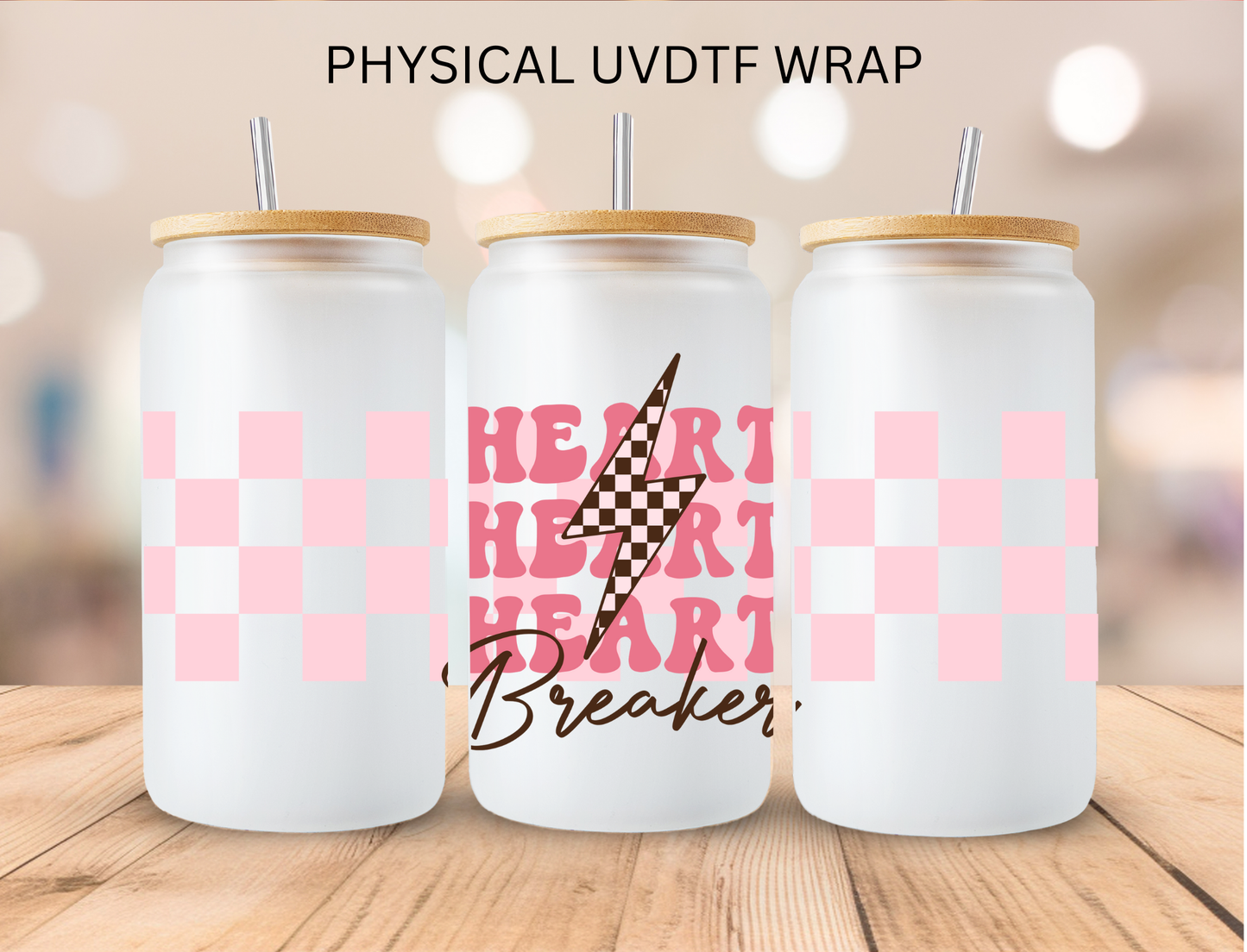 Valentines Western Bolt Heartbreaker - 16 oz / 20 oz Libby UV DTF Wrap