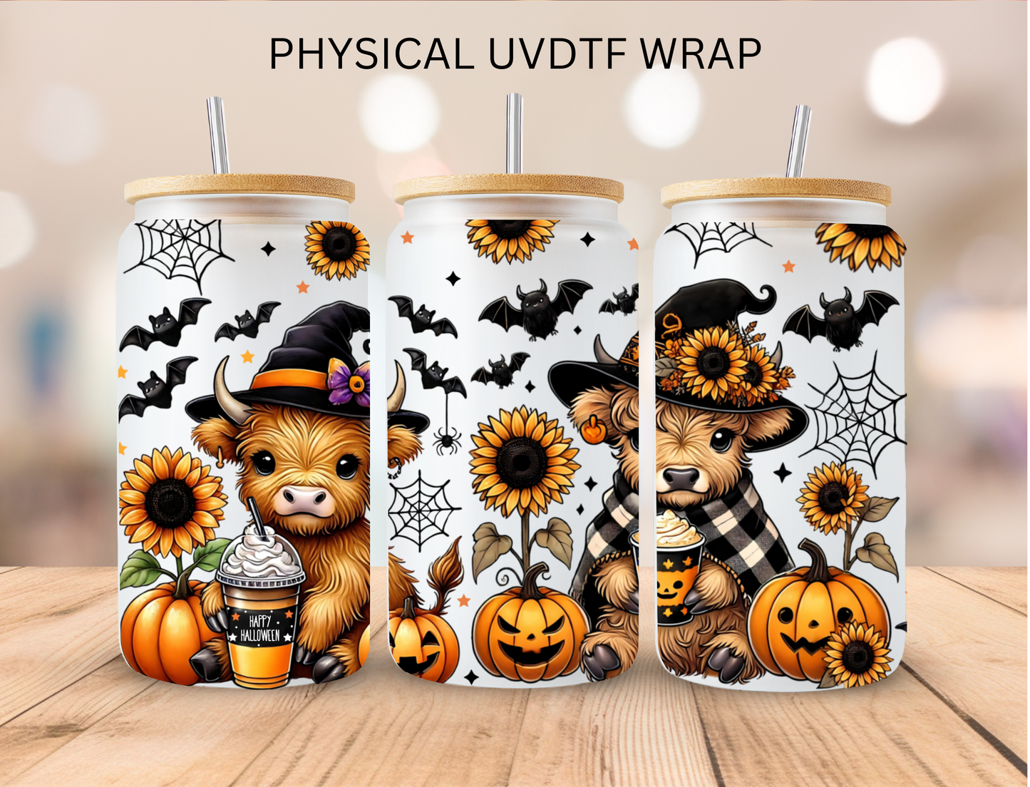 Halloween Cows - 16 oz / 20 oz Libby UV DTF Wrap