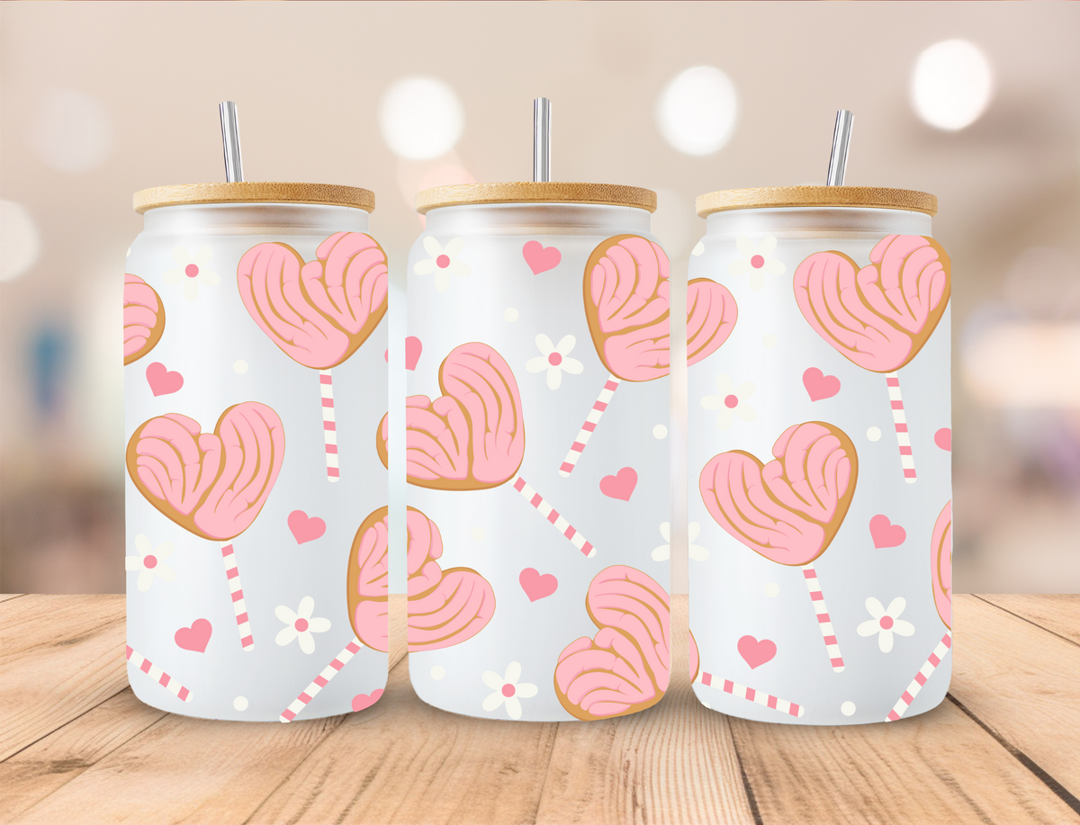 Valentines Concha Pop - 16 oz Libby UV DTF Wrap