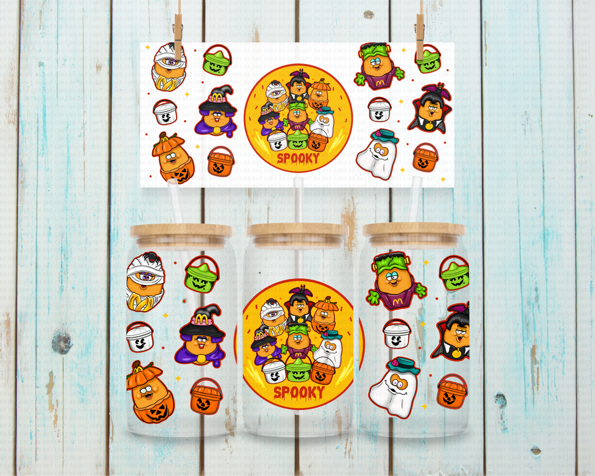 90's Halloween Orange Nuggies - 16 oz / 20 oz Libby UV DTF Wrap Lumiistell EXCLUSIVE