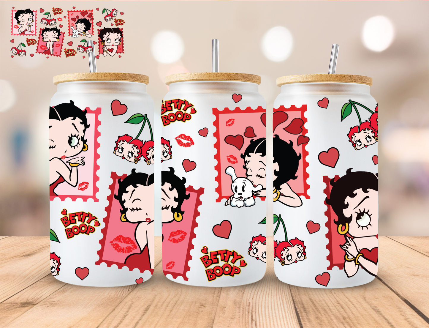 Lover Boop Stamps - 16 oz / 20 oz Libby UV DTF Wrap