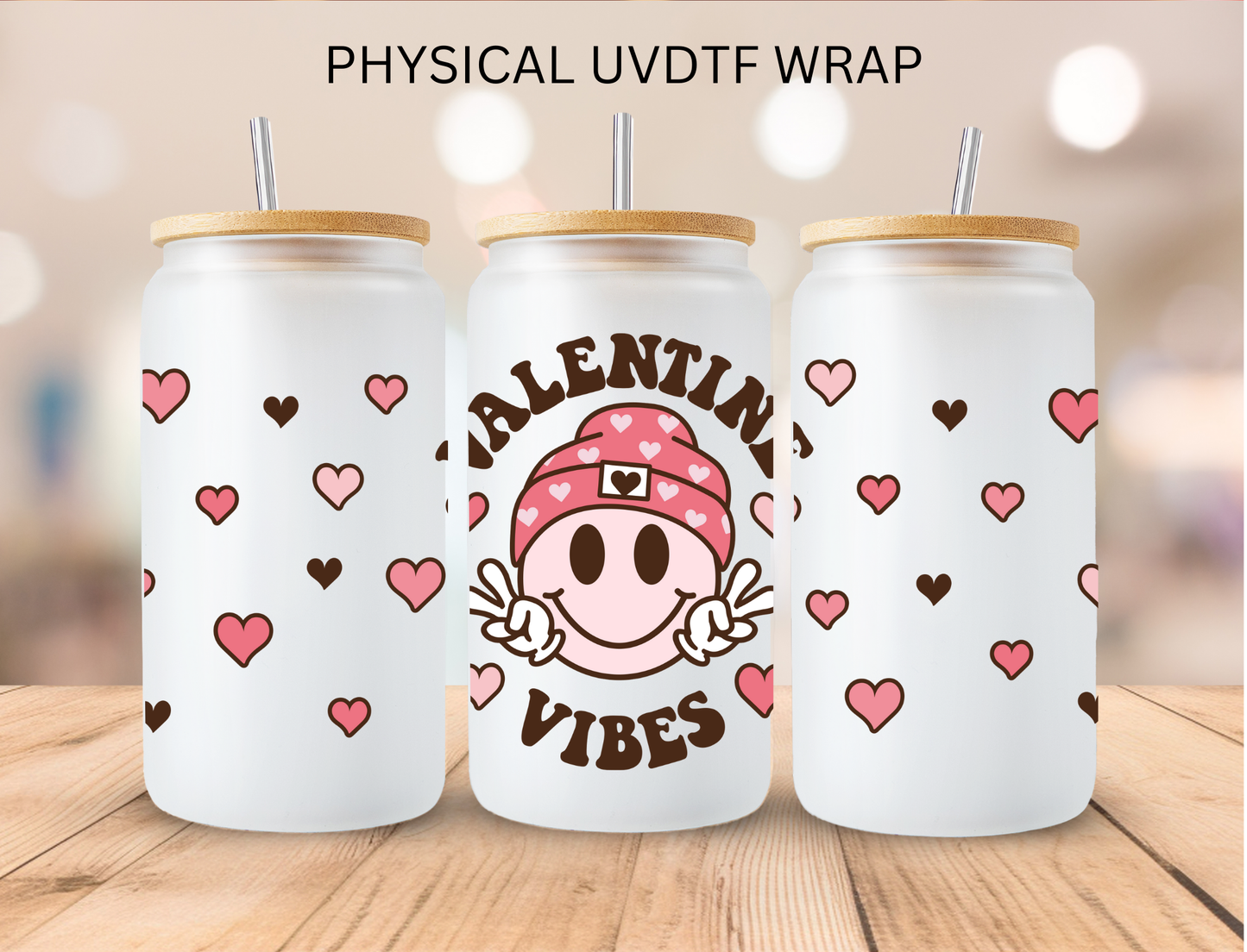 Valentines Checkered Vibes - 16 oz / 20 oz Libby UV DTF Wrap