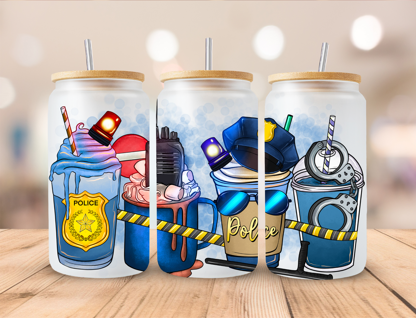 Police Coffee - 16oz Libby UV DTF Wrap