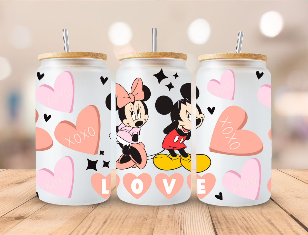 Valentine's Mouse Love - 16 oz / 20 oz Libby UV DTF Wrap