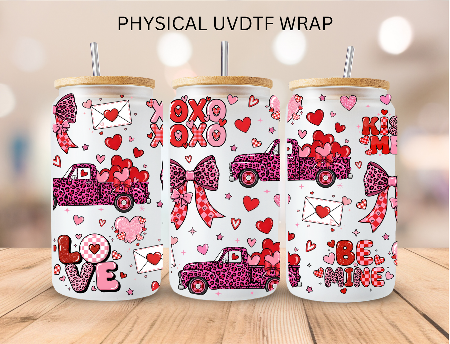 Valentines Trucks - 16 oz / 20 oz Libby UV DTF