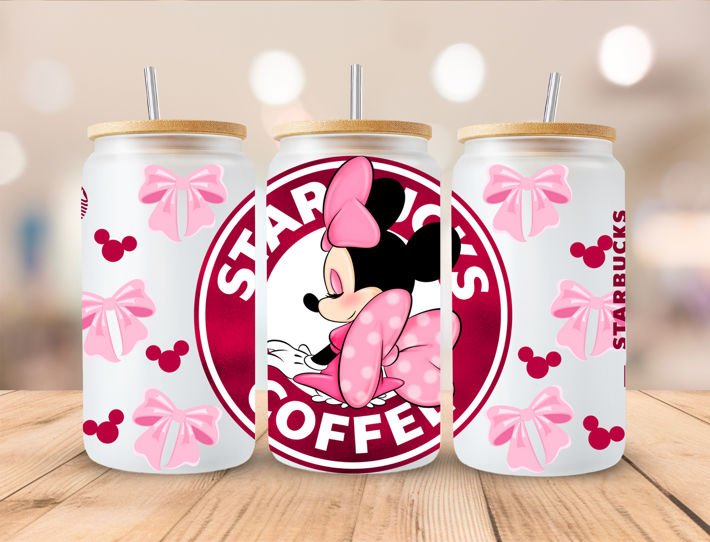 Valentines Mouse Coffee - 16 oz Libby UV DTF Wrap