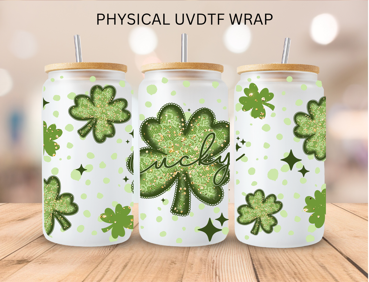 Saint Patricks Day Lucky Shamrock - 16 oz / 20 oz Libby UV DTF