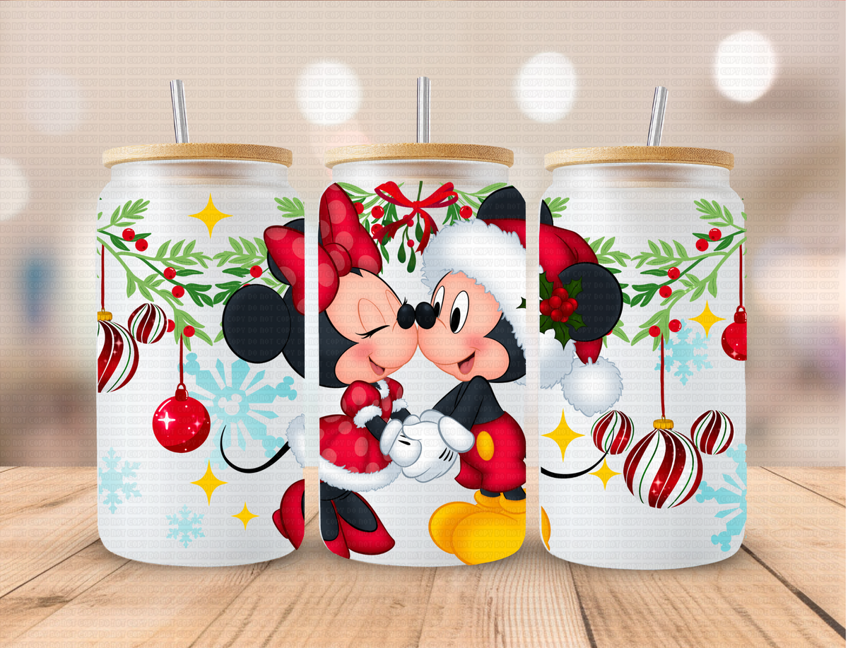 Christmas Mouse Love - 16 oz / 20 oz Libby UV DTF Wrap