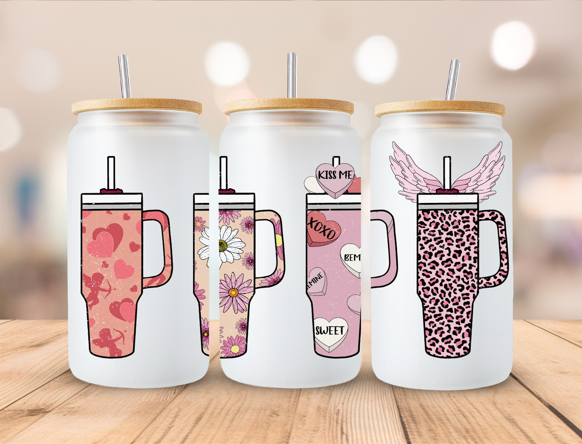 Valentines Tumblers - 16 oz Libby UV DTF Wrap