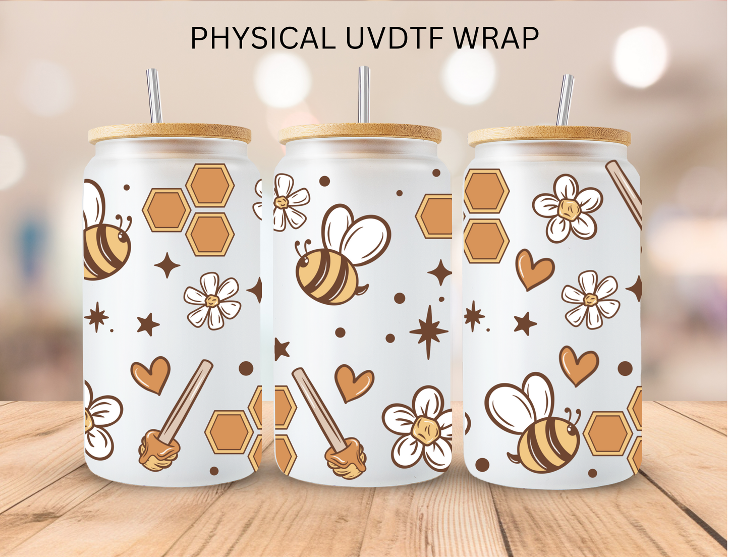 Honey Bees - 16 oz / 20 oz Libby UV DTF