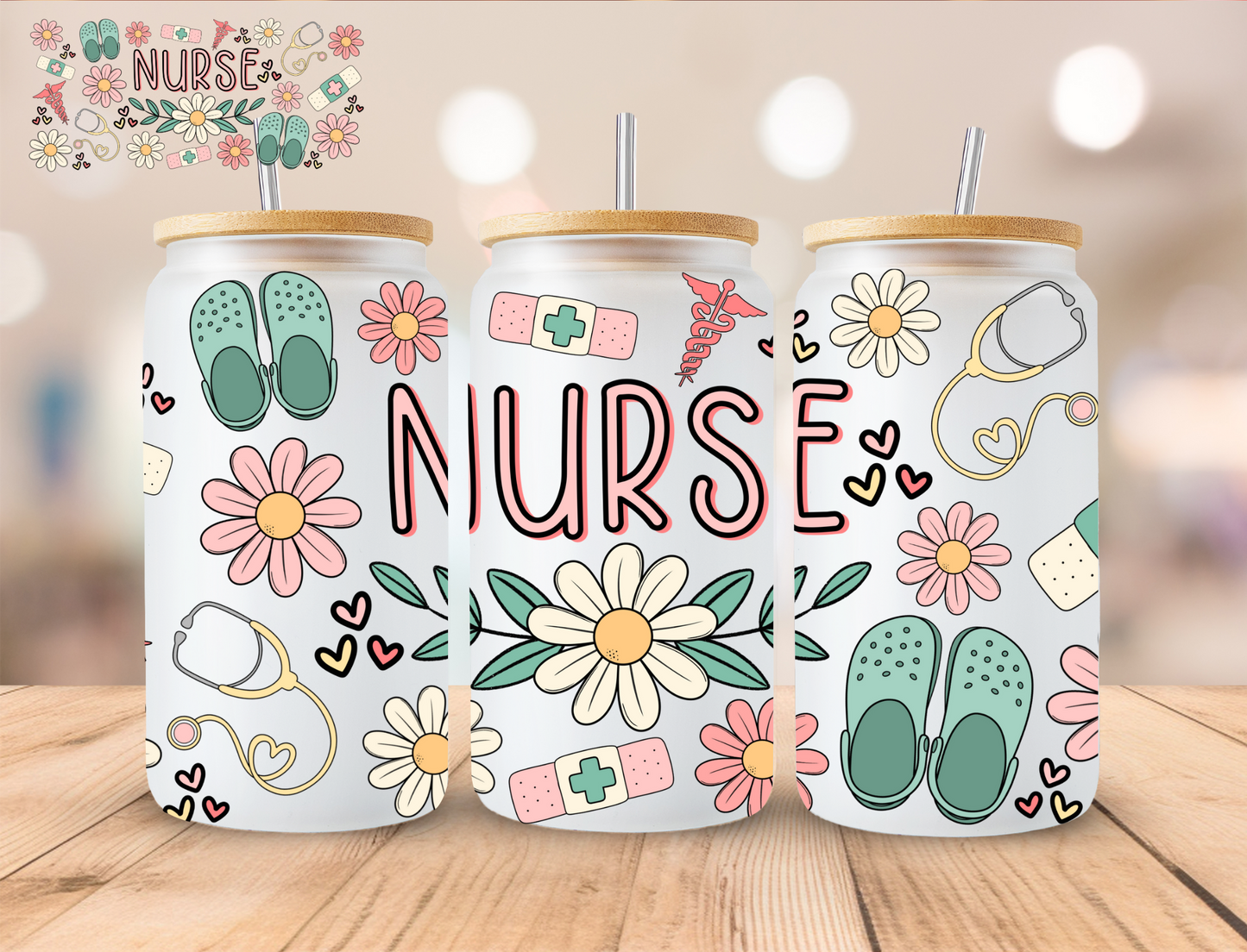 Nurse - 16 oz / 20 oz Libby UV DTF Wrap