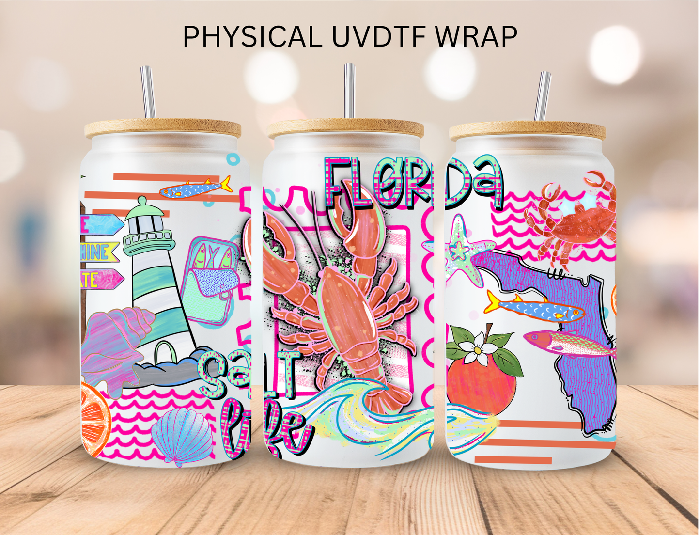 Florida - 16 oz / 20 oz Libby UV DTF Wrap
