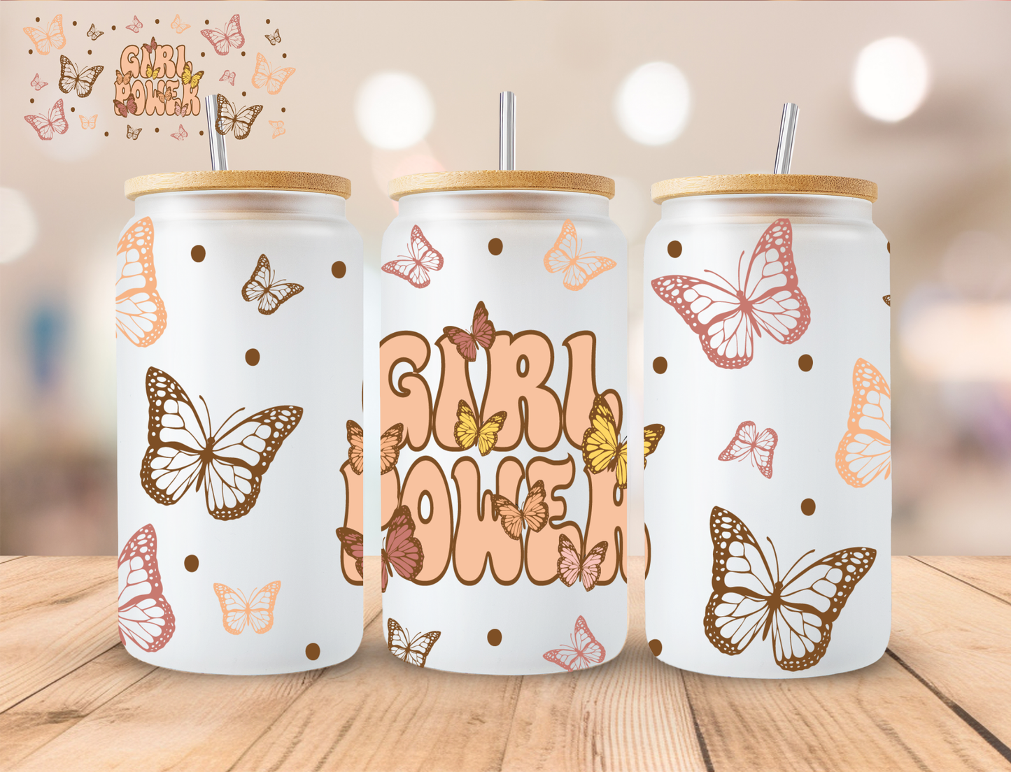 Girl Power - 16 oz / 20 oz Libby UV DTF Wrap