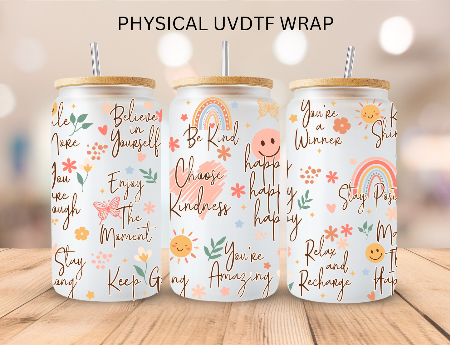Choose Kindness Affirmations - 16 oz / 20 oz Libby UV DTF