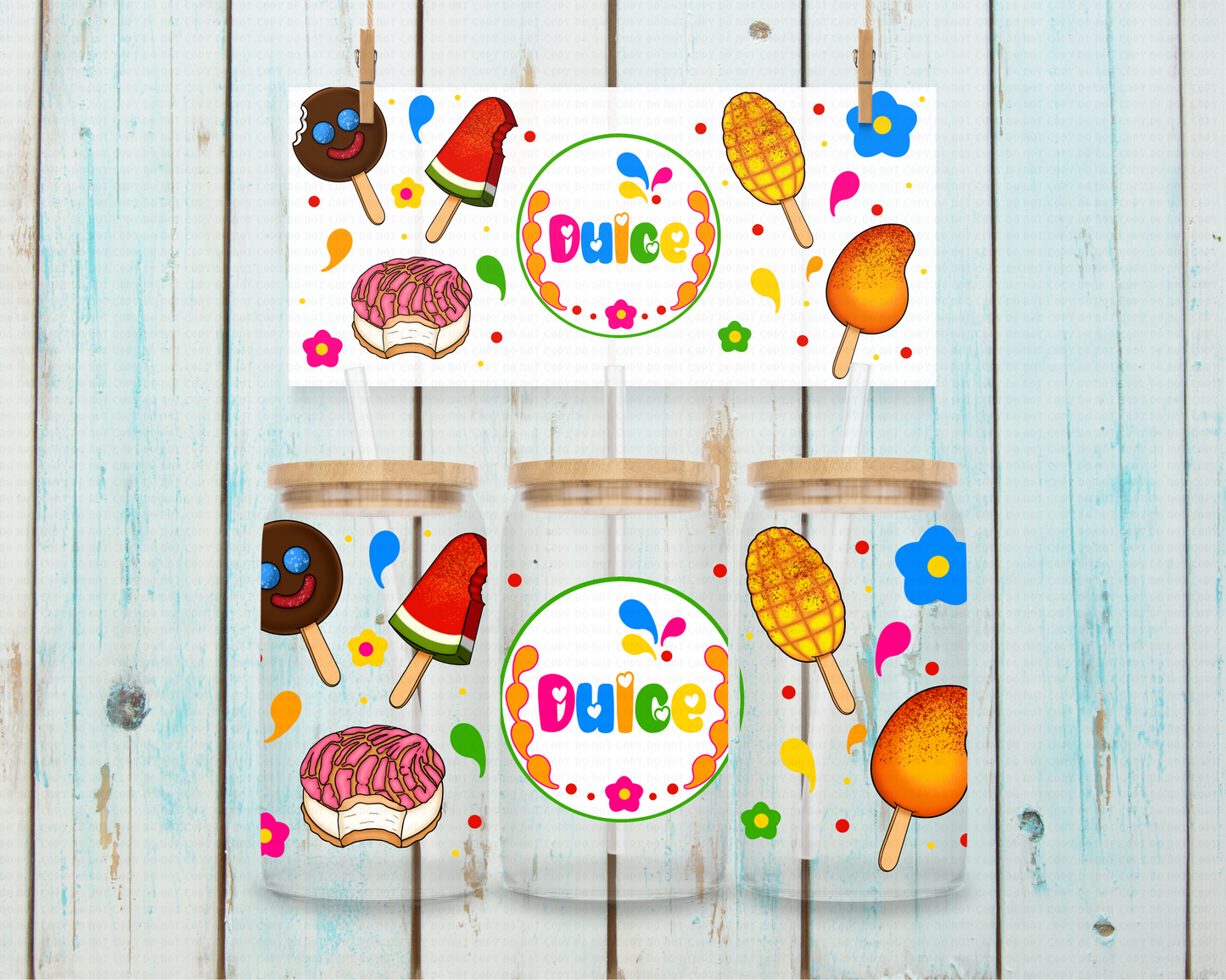 Mexican Dulce - 16 oz / 20 oz Libby UV DTF Wrap Lumiistell EXCLUSIVE