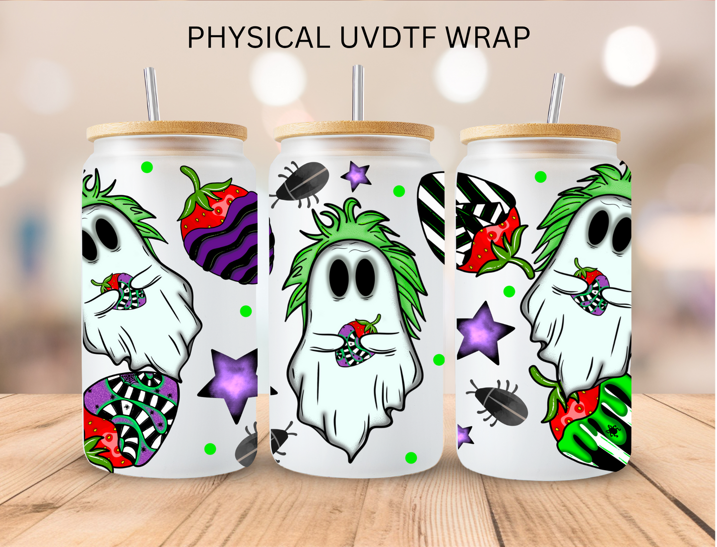Halloween Ghost Juice Guy - 16 oz / 20 oz Libby UV DTF Wrap