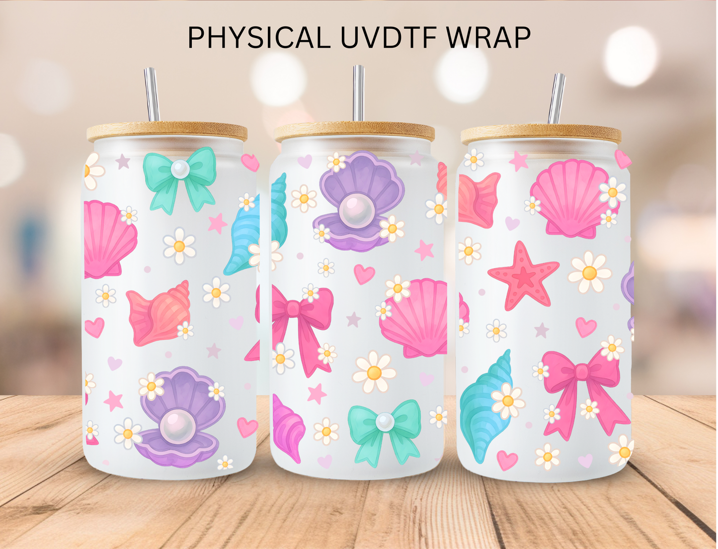 Pastel Sea Shells - 16 oz / 20 oz Libby UV DTF