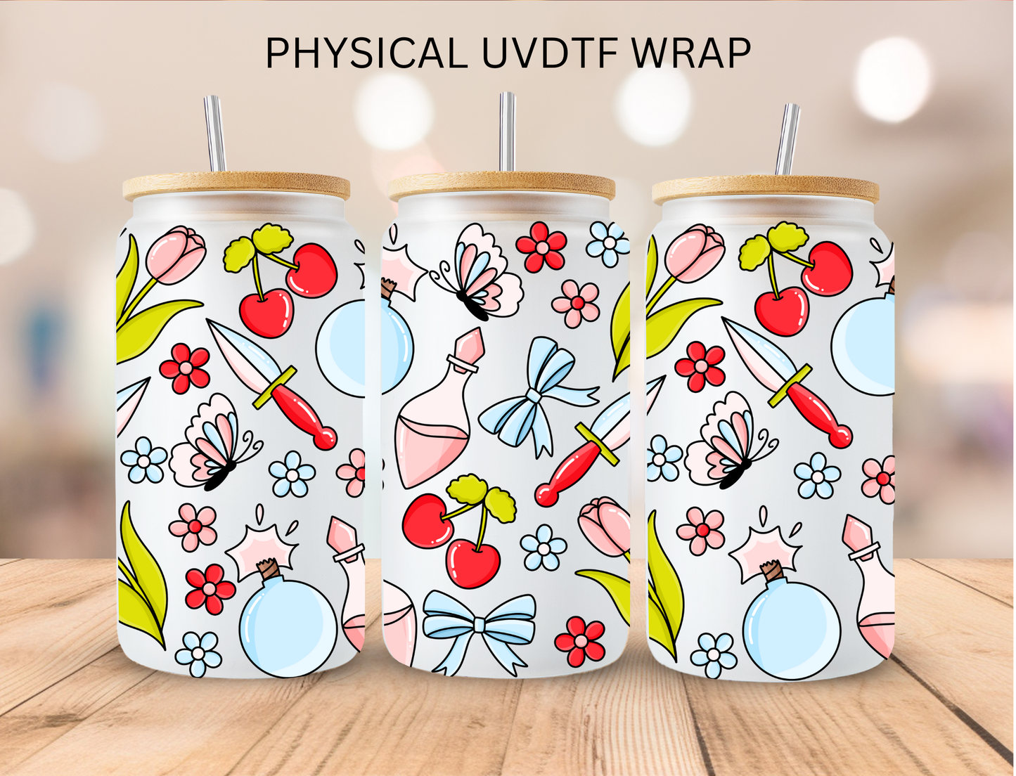 Flowers Potion Perfume Cherries - 16 oz / 20 oz Libby UV DTF