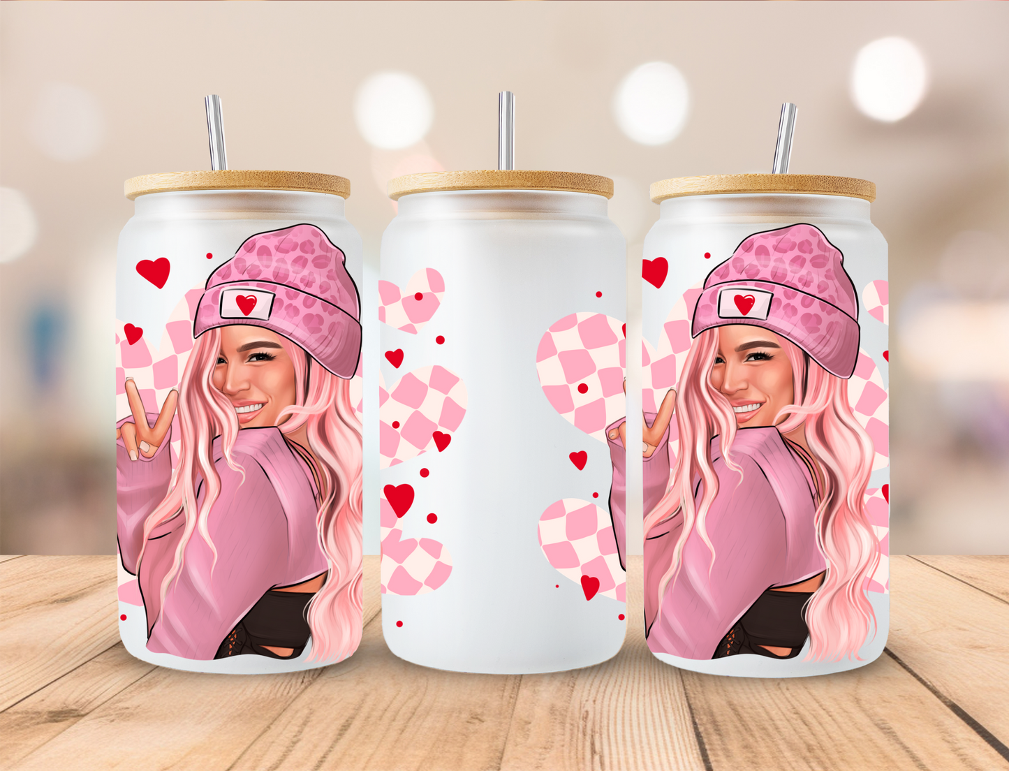 Valentines Girl - 16 oz Libby UV DTF Wrap