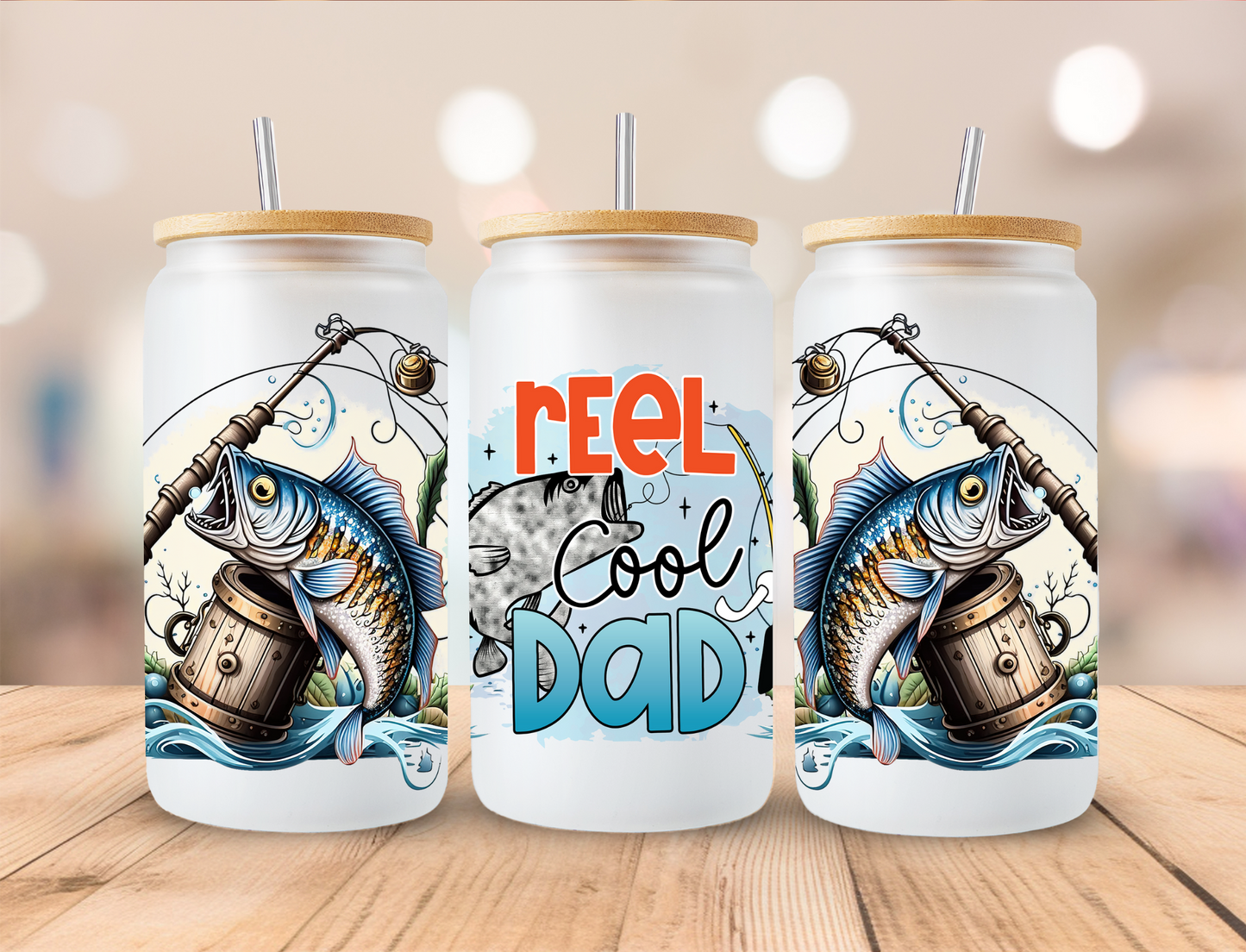 Reel Good Dad - 16 oz / 20 oz Libby UV DTF Wrap