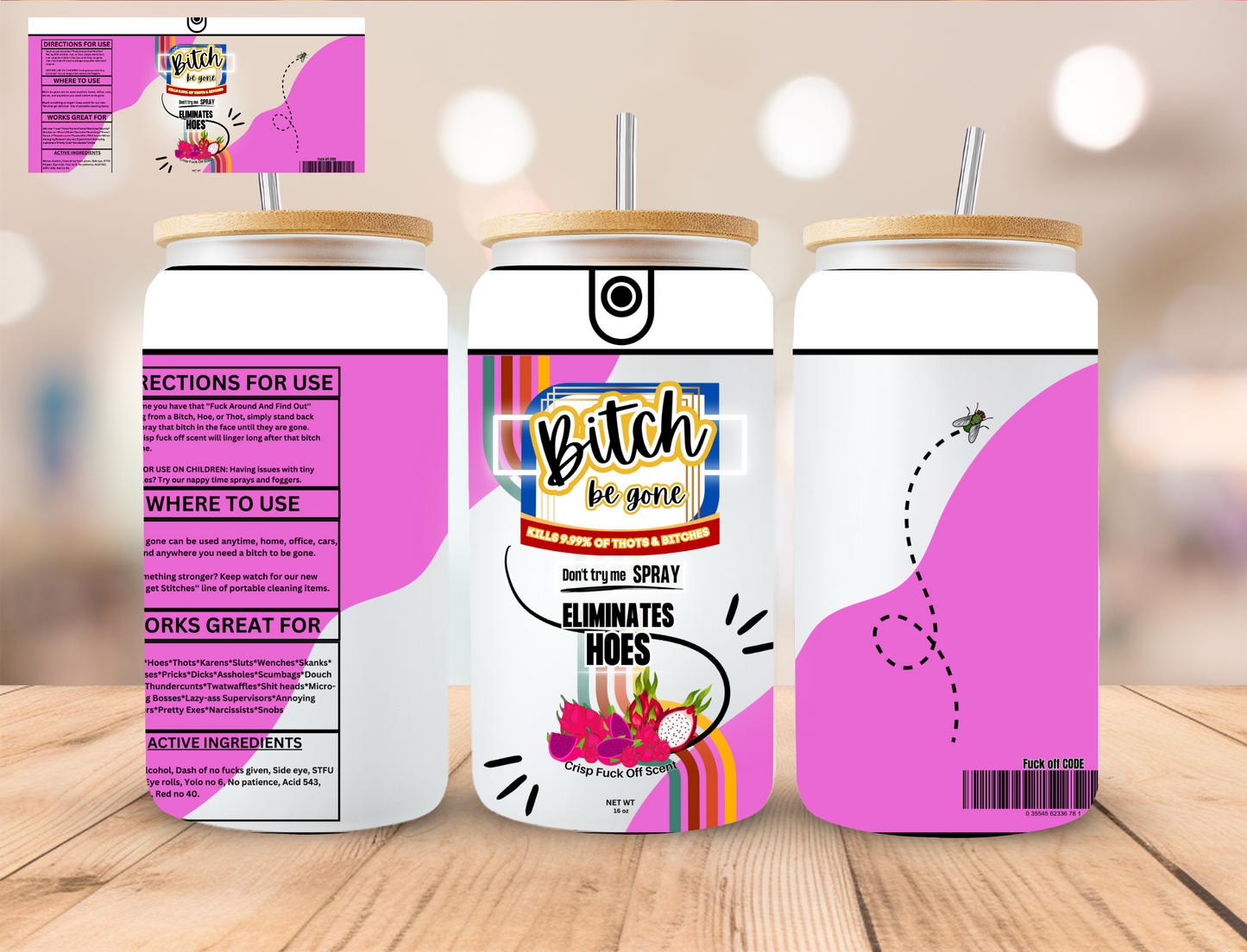 **tch Be Gone Spray- 16 oz / 20 oz Libby UV DTF Wrap