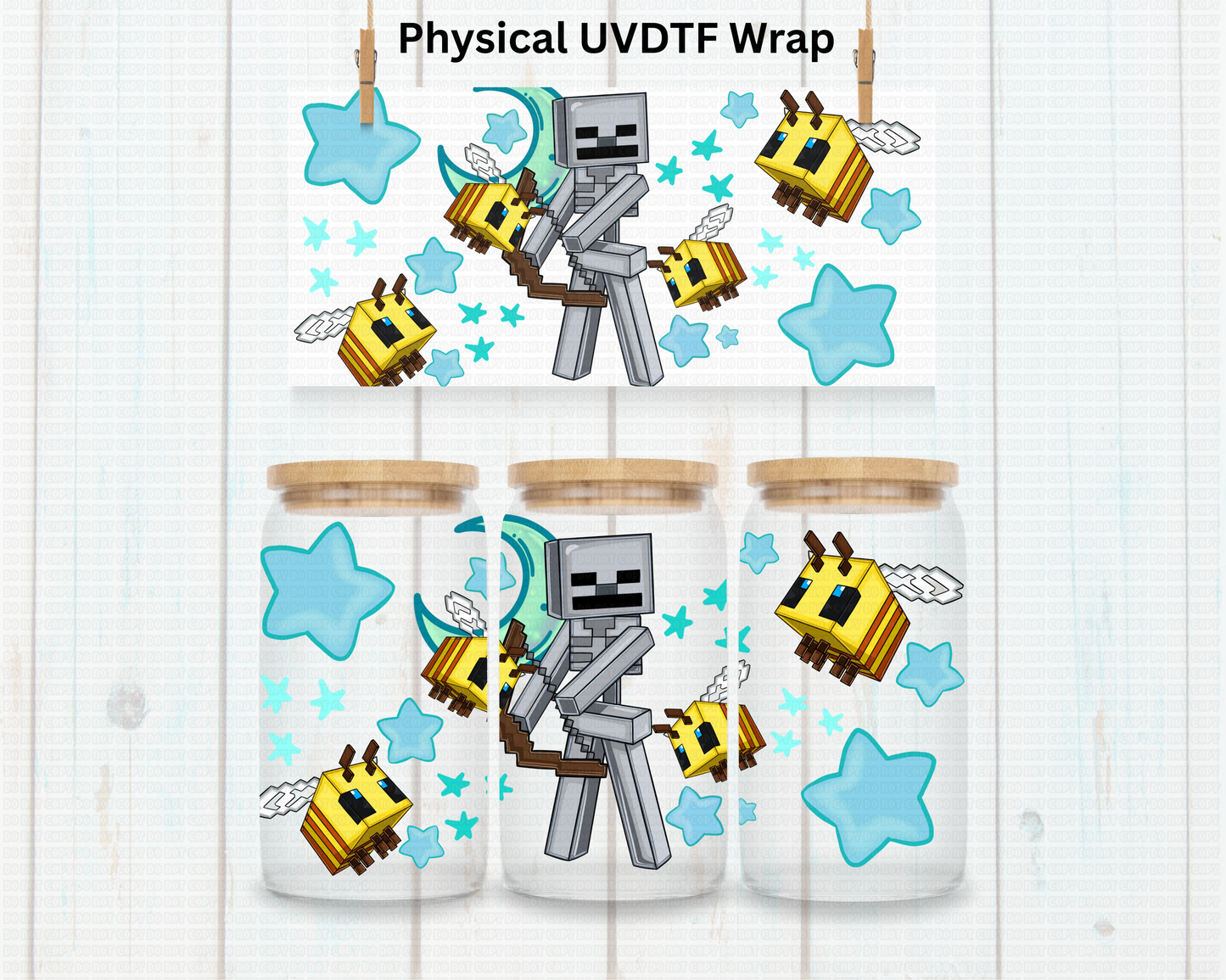 Mine Skeleton (Blue) - 16 oz / 20 oz Libby UV DTF