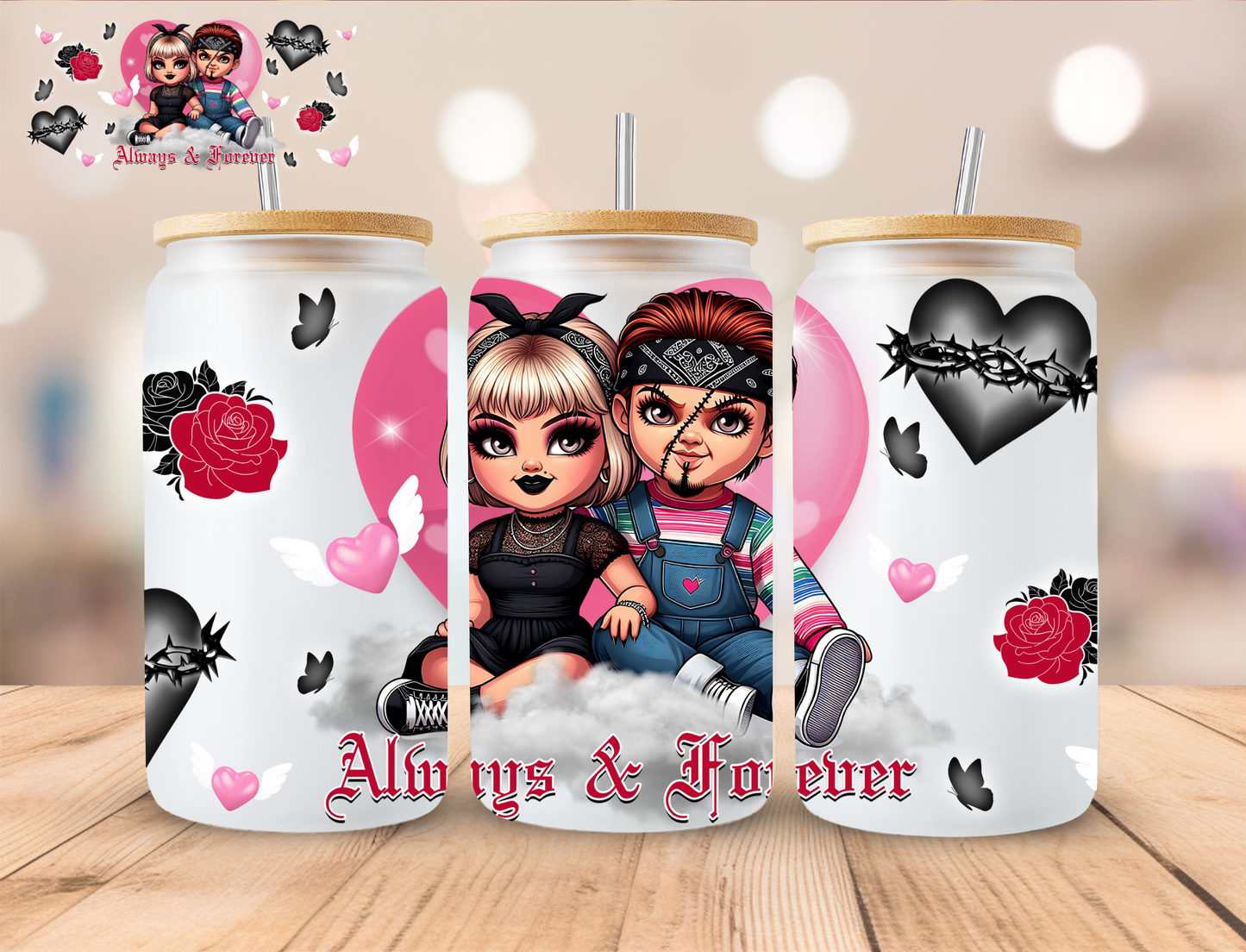 Horror Always And Forever - 16 oz / 20 oz Libby UV DTF Wrap EXCLUSIVE DESIGN