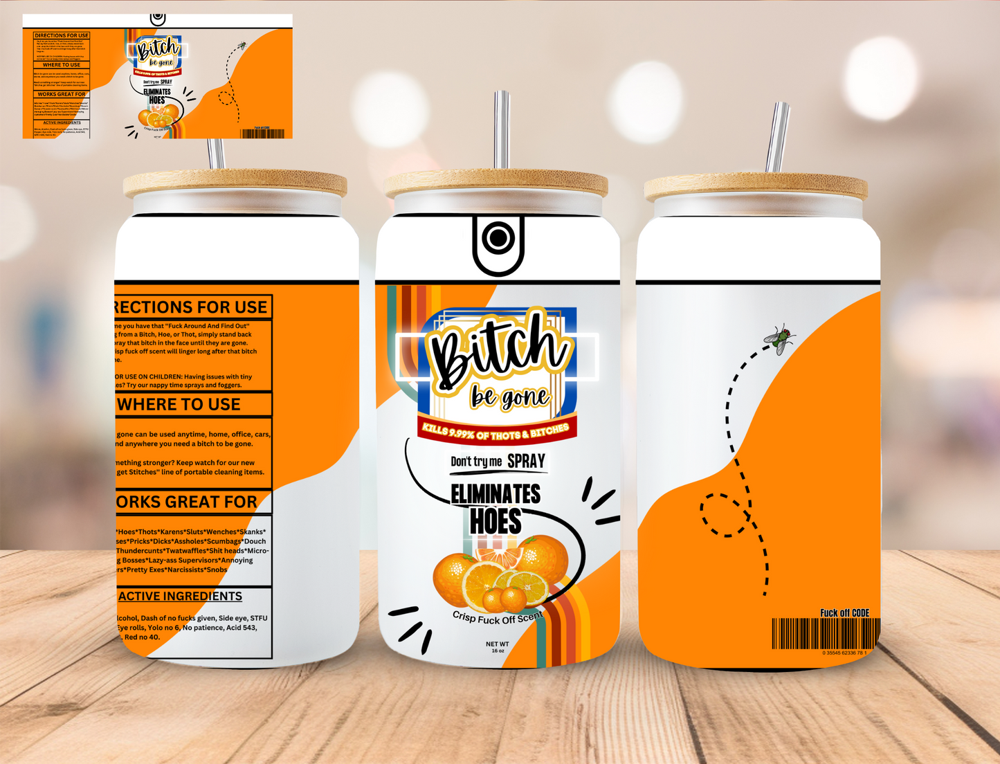 **tch Be Gone Spray (Orange) - 16 oz / 20 oz Libby UV DTF Wrap