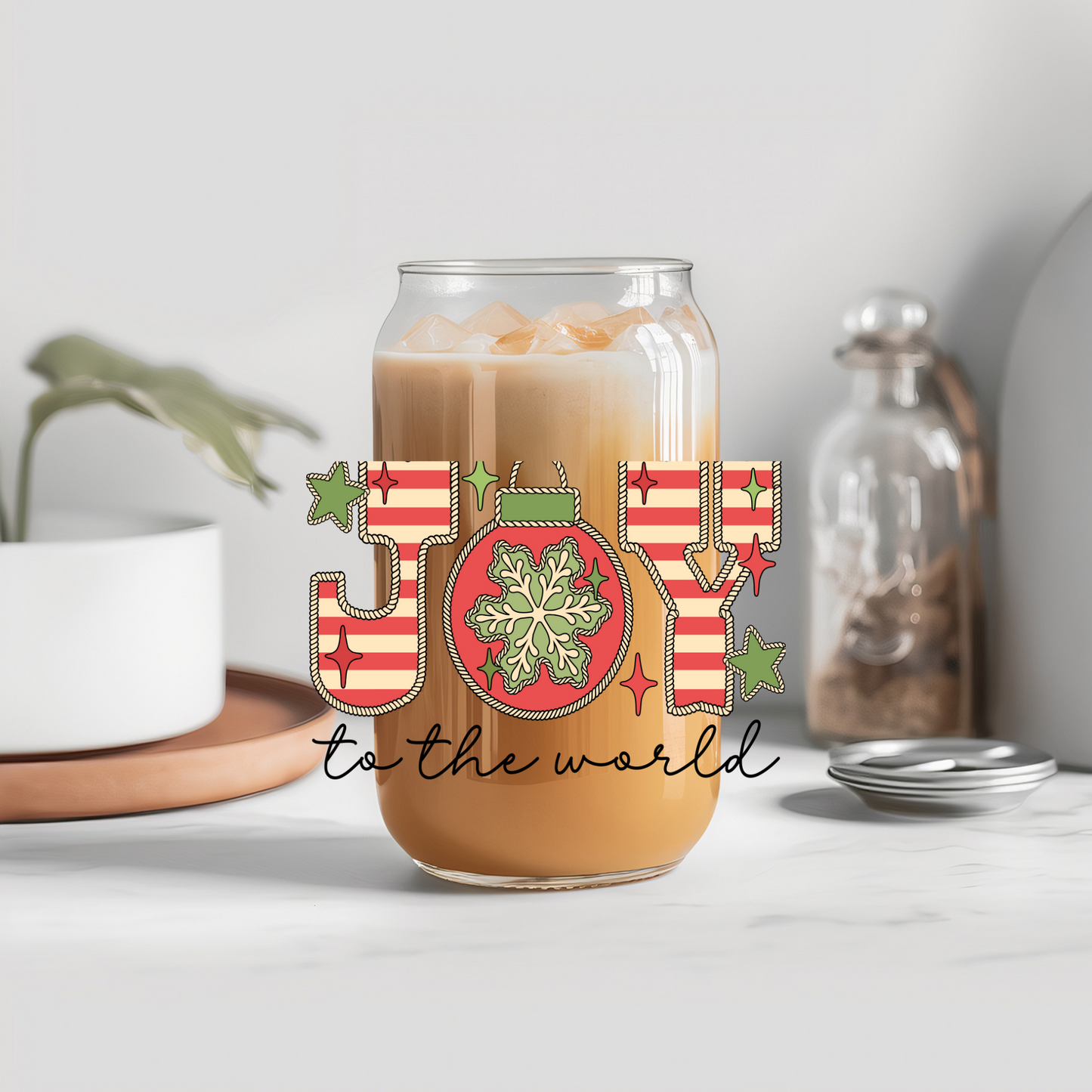 Christmas Red Joy To The World - UVDTF Decals