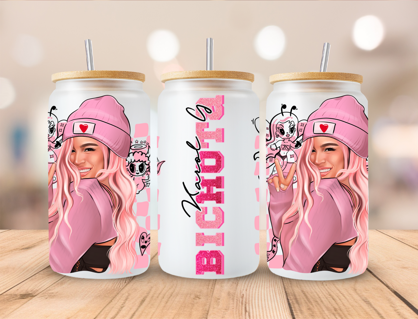 Valentines Girl Bitchota - 16 oz Libby UV DTF Wrap