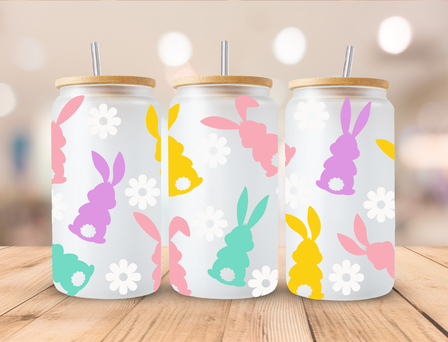 Easter Bunny- 16 oz / 20 oz Libby UV DTF Wrap