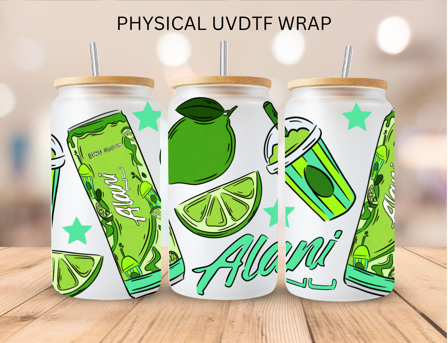 Green Alani - 16 oz / 20 oz Libby UV DTF Wrap