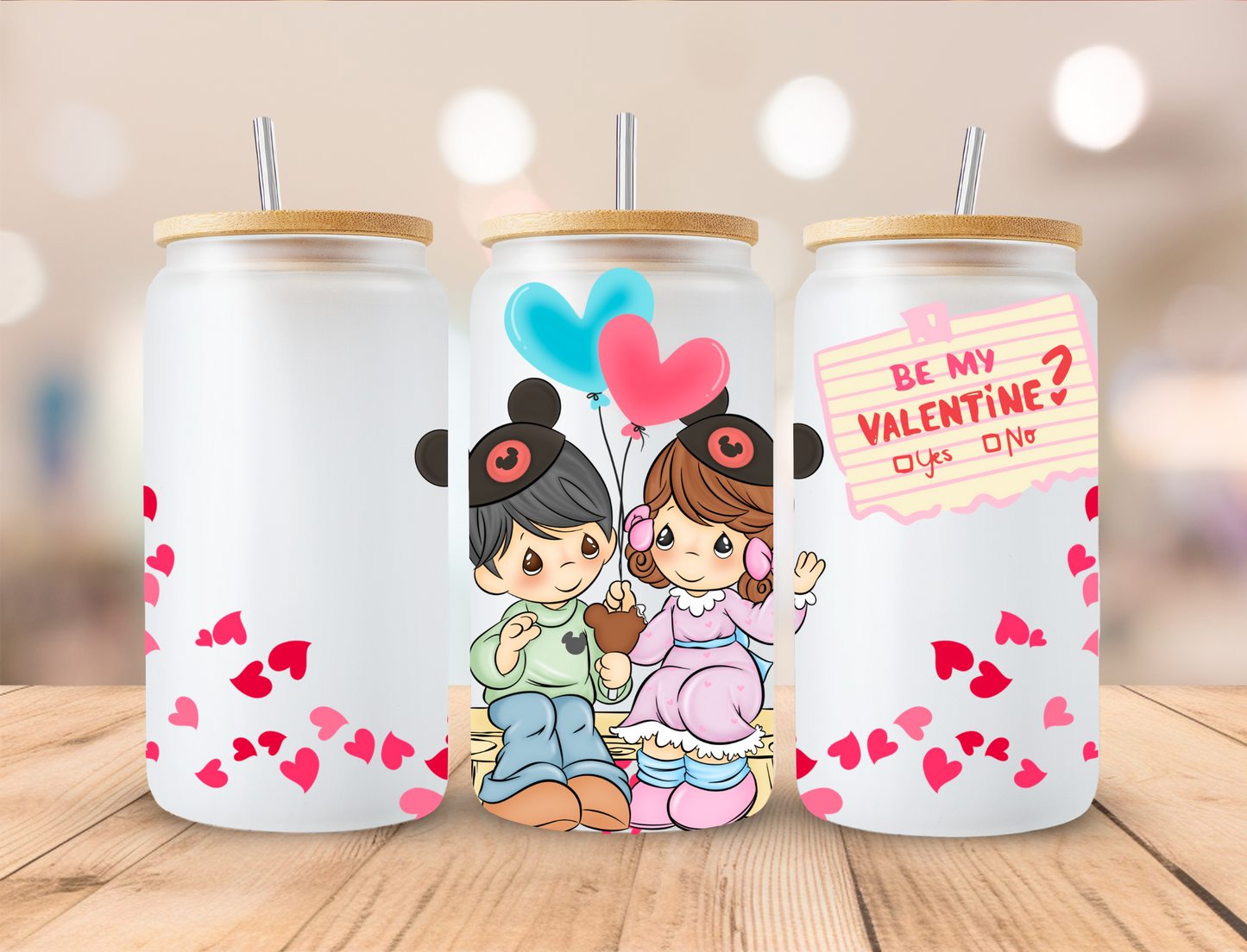 Valentines Precious Moments Couple - 16 oz / 20 oz Libby UV DTF Wrap