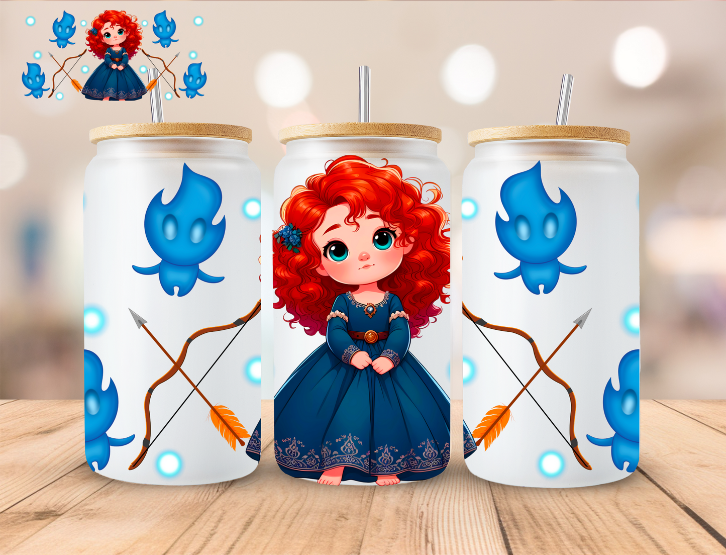 Archery Princess - 16 oz / 20 oz Libby UV DTF Wrap