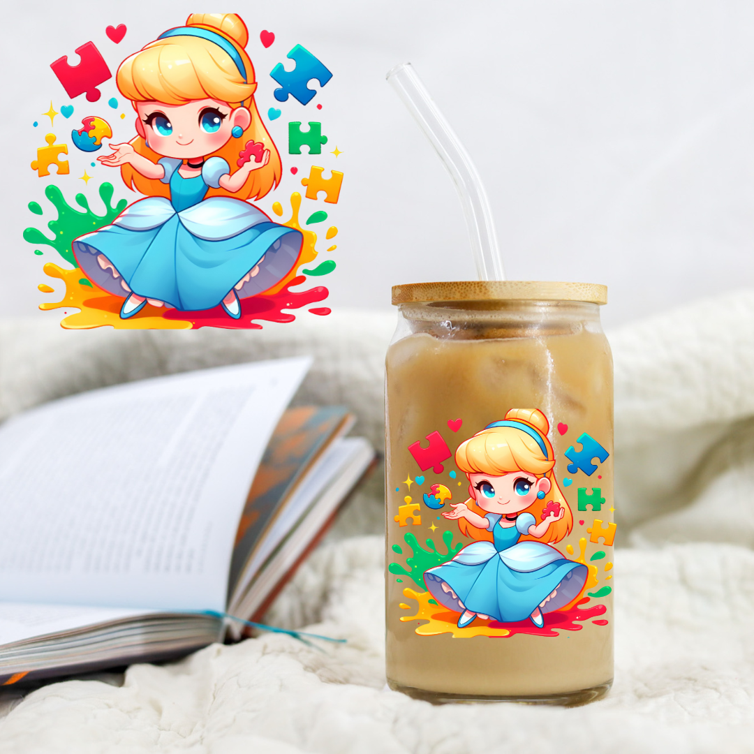 Autism Princess Glass Slipper - UV DTF Libby Decal