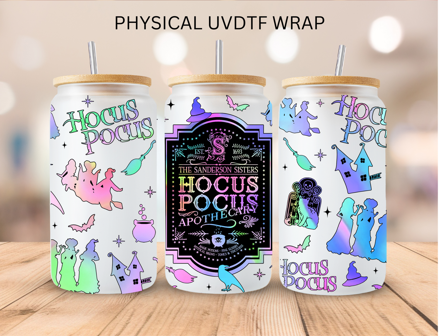 Pastel Halloween Hocus Pocus - 16 oz / 20 oz Libby UV DTF Wrap