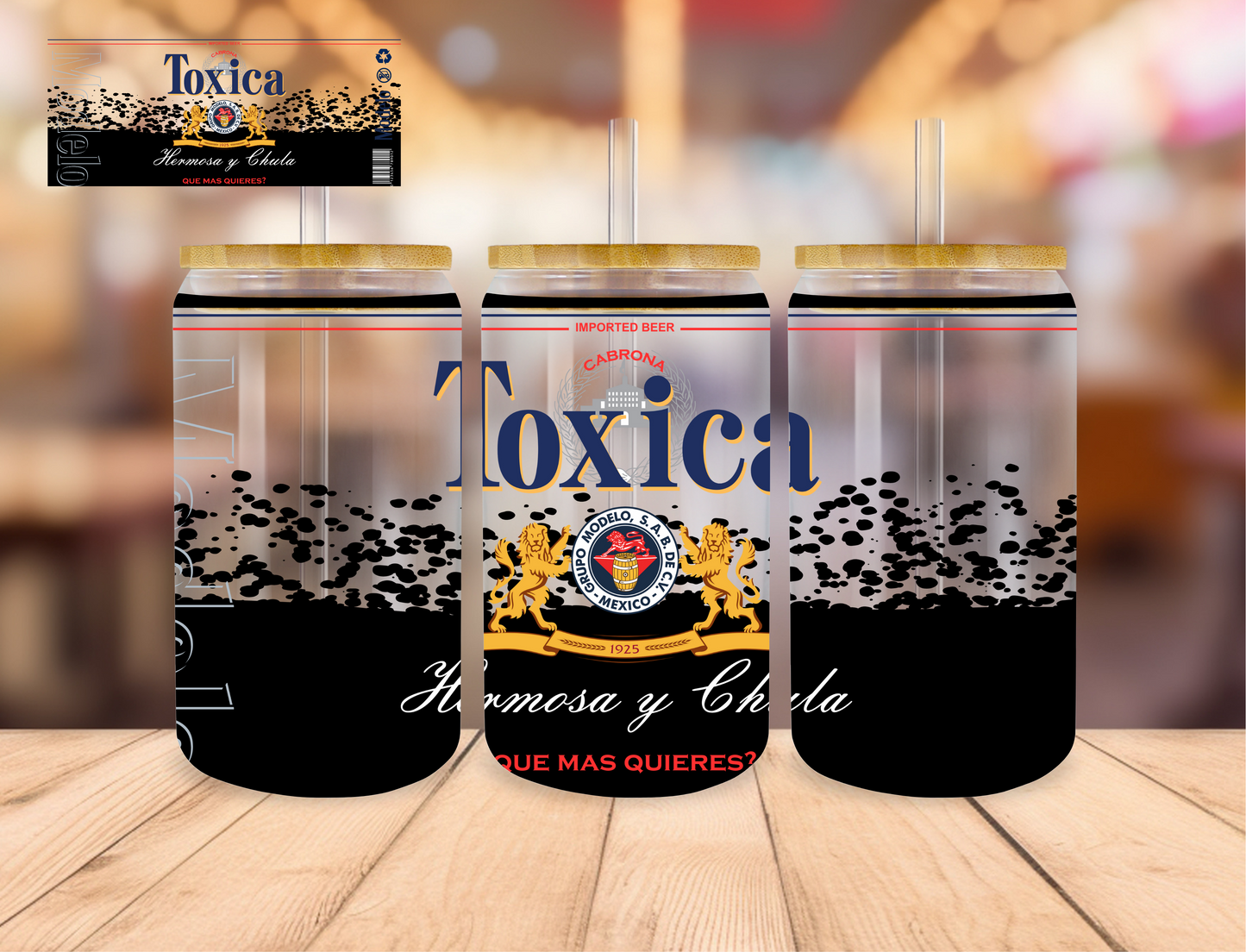 Toxica Black - 16 oz / 20 oz Libby UV DTF Wrap