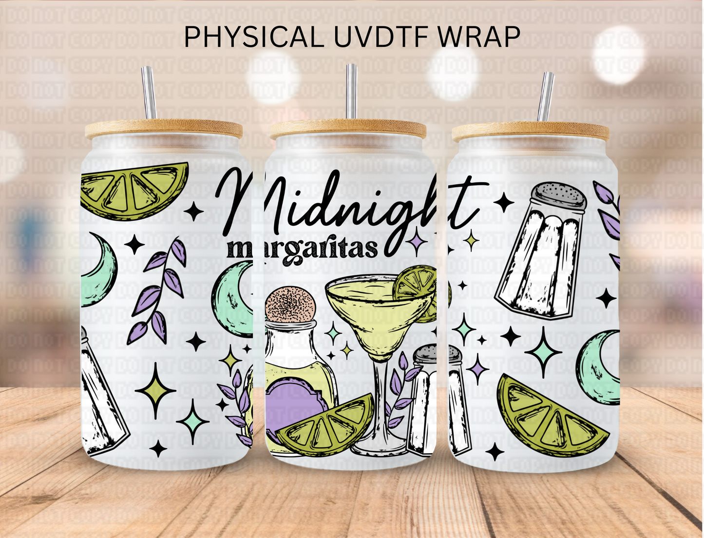 Midnight Margaritas - 16 oz / 20 oz Libby UV DTF Wrap