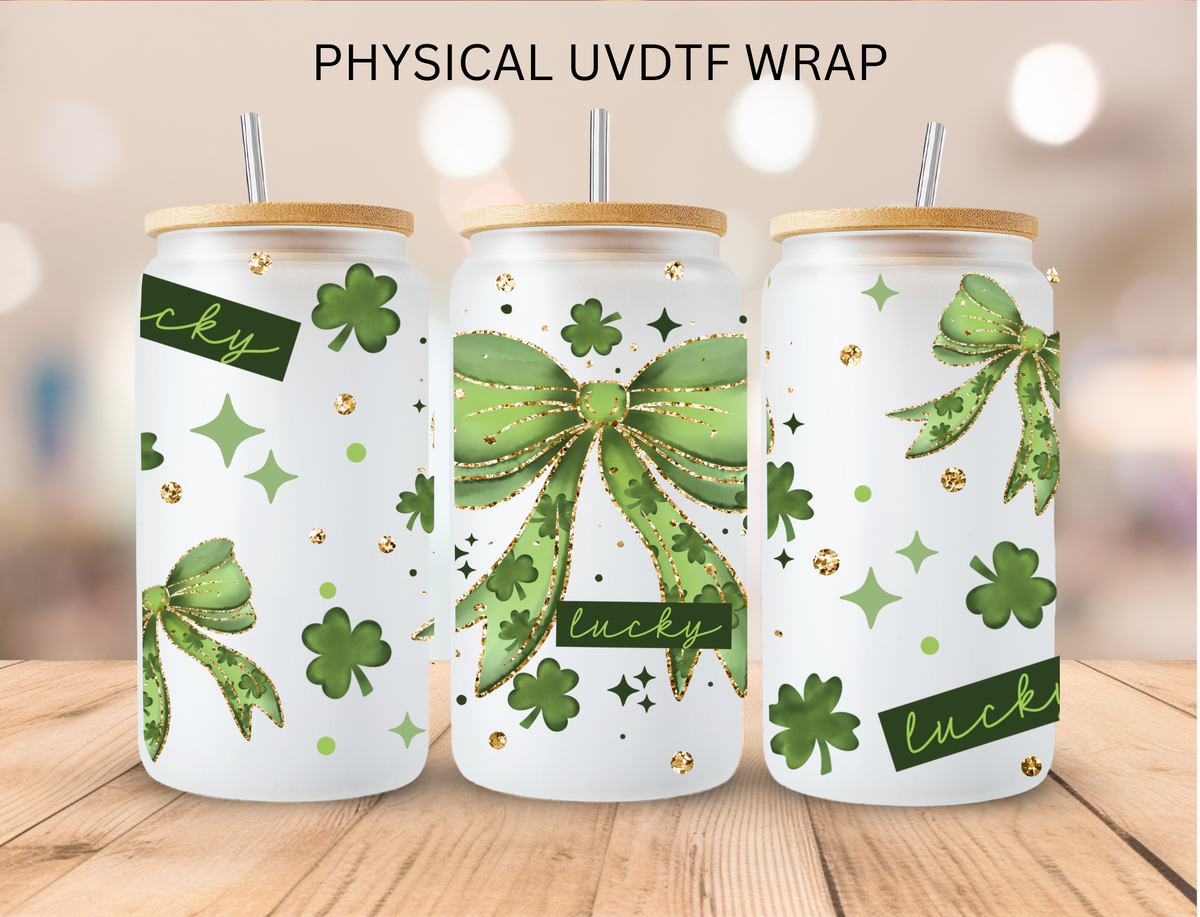 Saint Patricks Day Green Bow - 16 oz / 20 oz Libby UV DTF
