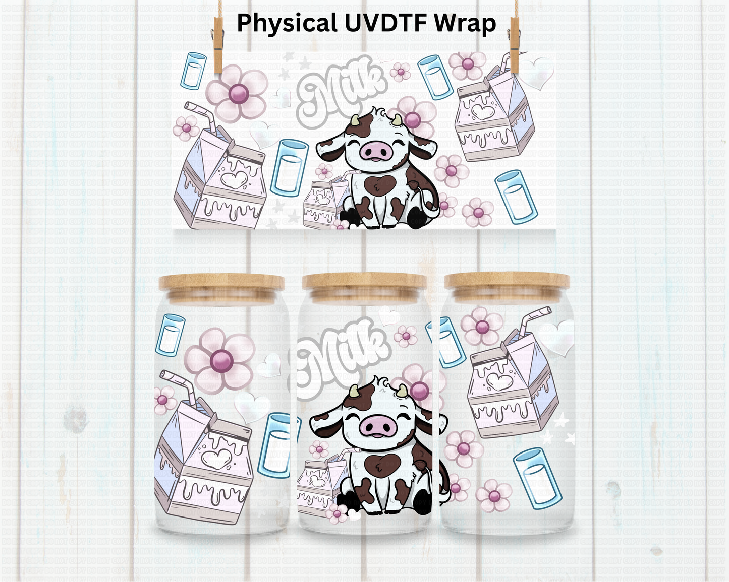 Milk And Brown Cow - 16 oz / 20 oz Libby UV DTF