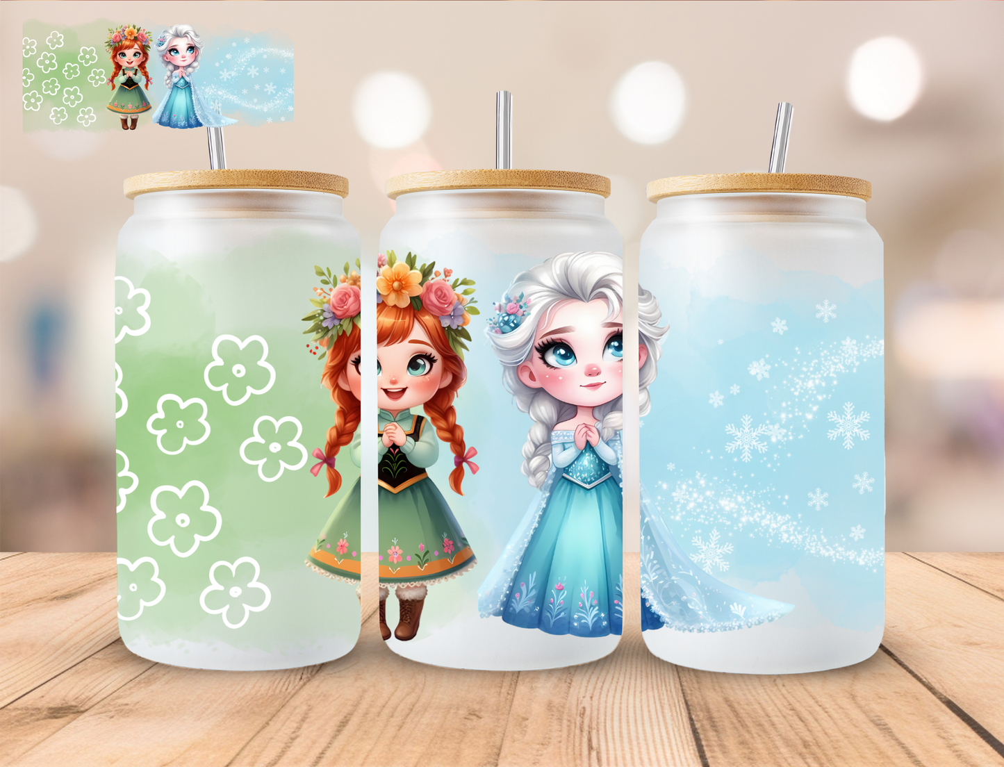 Ice Sisters - 16 oz / 20 oz Libby UV DTF Wrap