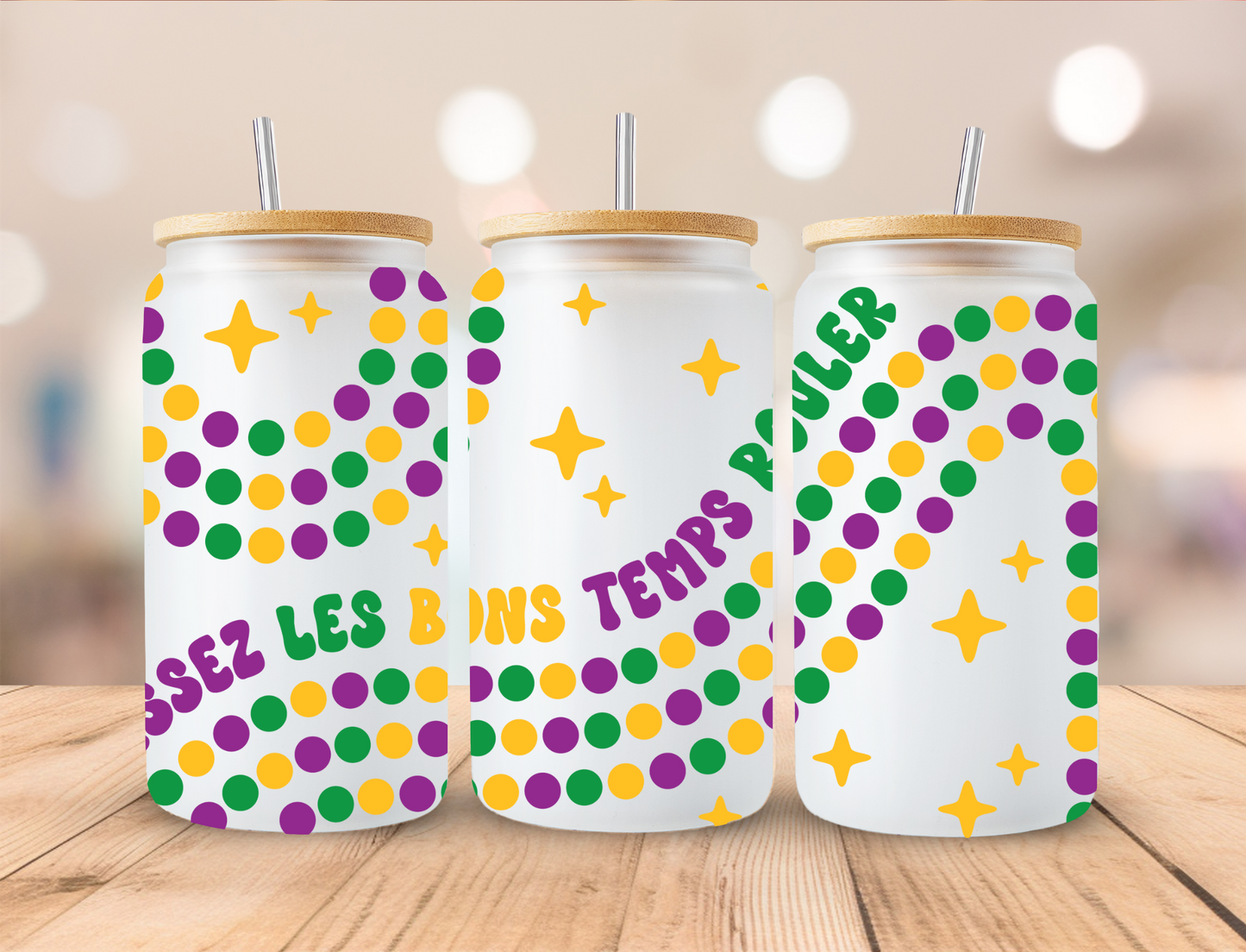 Madi Gras - 16 oz / 20 oz Libby UV DTF Wrap