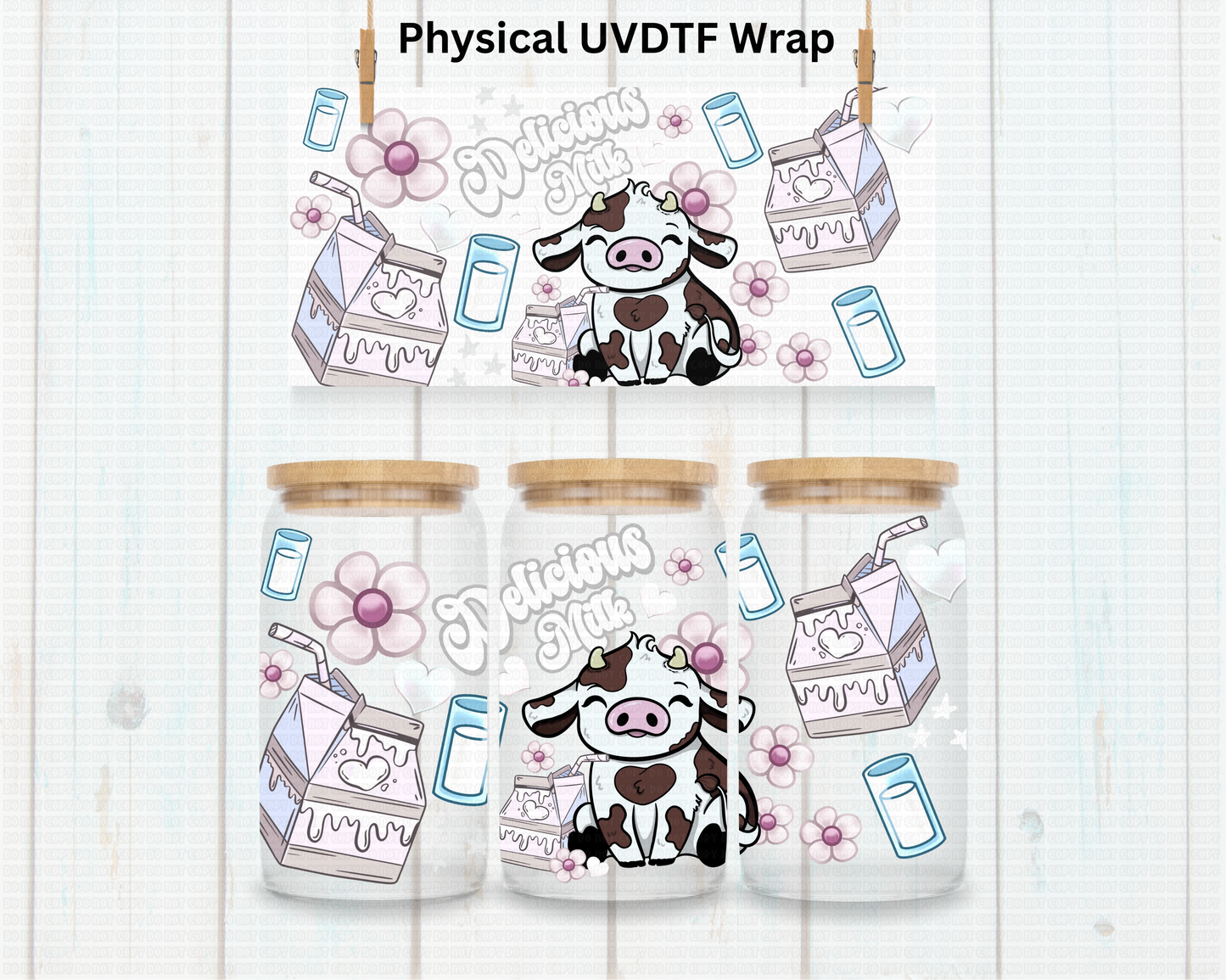 Delicious Milk And Brown Cow - 16 oz / 20 oz Libby UV DTF