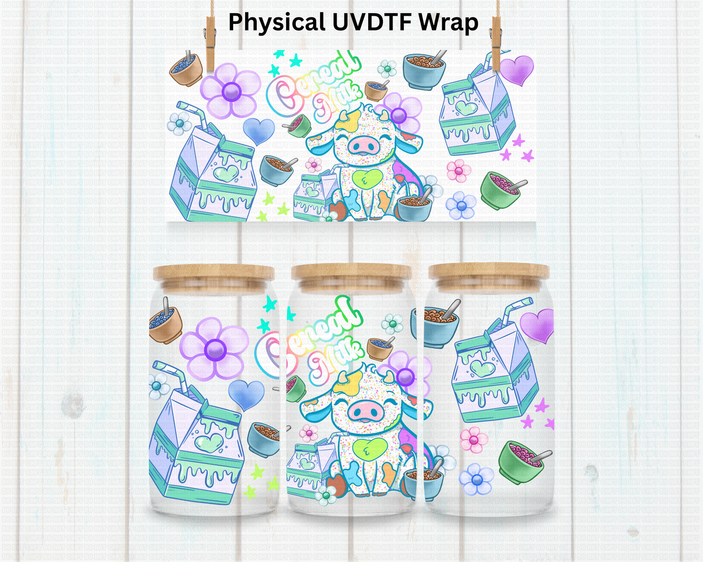 Ombre Cereal Milk And Cow - 16 oz / 20 oz Libby UV DTF